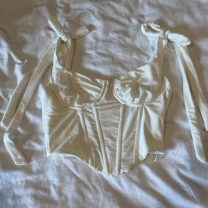 Princess Polly white mesh corset top